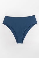 Bas de bikini bleu marine taille mi-haute