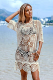 White Boho V-Neck Cover Up