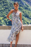 Robe bleue à imprimé floral