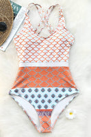 Beautiful World Print One Piece Swimsuit