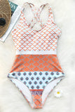 Beautiful World Print One Piece Swimsuit