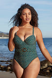 Leopard O-Ring Plus Size One Piece Swimsuit