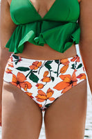 Zoe Floral High Waisted Plus Size Bikini Bottom