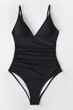 Maillot de bain une pièce noir et froncé