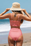 Red Gingham Smocked Bikini