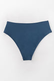 Bas de bikini bleu marine taille mi-haute