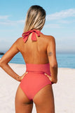 Whitney Ruched Halter One Piece Swimsuit