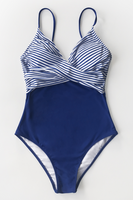 Maillot de bain une pièce bleu et rayé