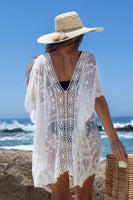 White Lace Crochet Cover Up