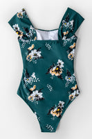 Shirred Floral One Piece Swimsuit