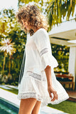 White Ruffle Tunic Cover Up