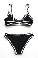 Bikini à Crochet Noir et Blanc