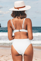 Bikini noué blanc à double bretelles