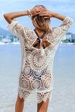 White Boho V-Neck Cover Up