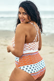 Fish Scales Printed Plus Size One Piece Swimsuit