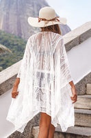 Sheer Embroidery Kimono Cover Up