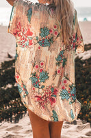 Floral Print Buttoned Cover Up