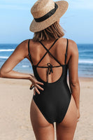 Summer Bliss Striped Floral Wrap One Piece Swimsuit