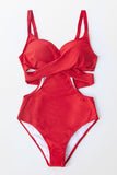 Maillot de bain une pièce rouge avec des bonnets moulés