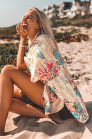 Floral Print Buttoned Cover Up