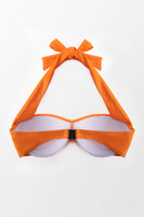 Orange Halter Wide Straps Bikini Top