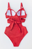 Maillot de bain une pièce rouge avec des bonnets moulés