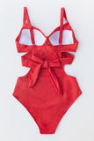 Maillot de bain une pièce rouge avec des bonnets moulés